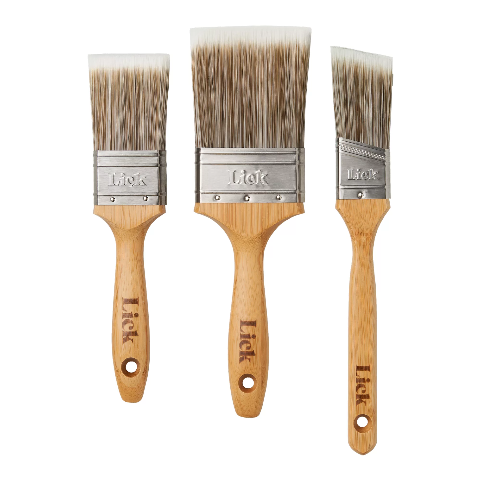 Lick Flagged Tip Paint Brush, Pack Of 3 - Sizes 1.5AS, 2F, 3F
